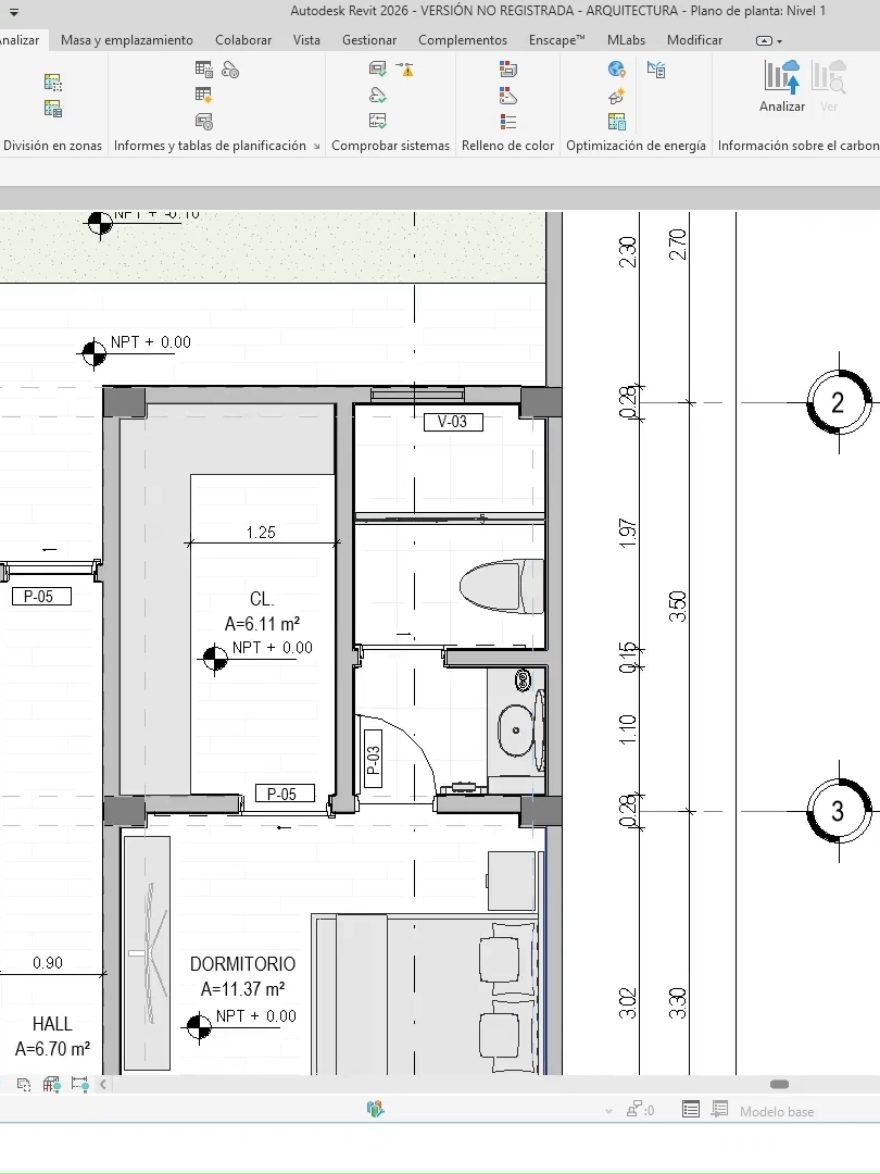 ¿Te pasa que Revit no reconoce toda el área? ⚙️ Revisa los elementos que la delimitan y desactiva el parámetro “Delimitación de habitación” desde propiedades. Así podrás seleccionar todo el espacio sin problemas. 👌 #revittips #revit #arquitectura