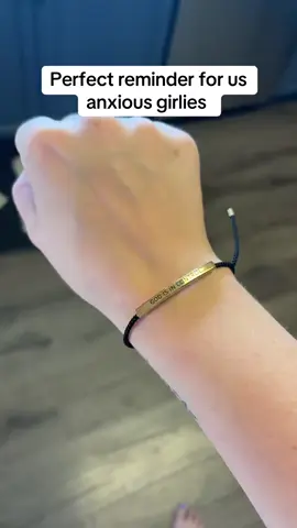 I found the perfect bracelet for us anxious girlies! It’s the perfect reminder that God is in control 🙏 #christianapparel #christiangirl #anxietyawareness #godisincontrol #faithoverfear 