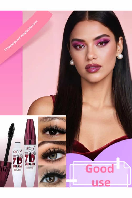 7D Waterproof Volume Mascara, Long Lasting Natural Curling Lashes for Professional Eye Makeup, Made for Women and Girls#fyp #tiktokshop 