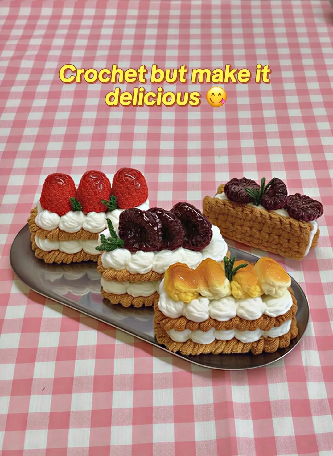 Crochet food ideas that look too good to eat #crochettok #crochetaddiction #crochetfood #crochetinspo  Credit: chunye990614 on Rednote