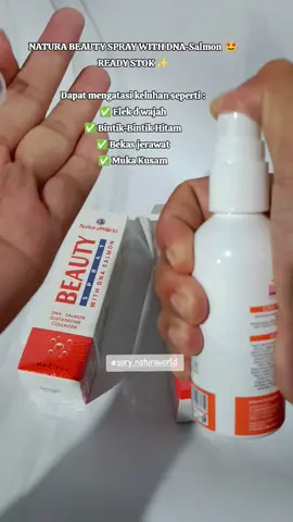 NATURA BEAUTY SPRAY WITH DNA-Salmon , hemat dikantong,  🤩✨ Dapat mengatasi keluhan seperti  ✅️ Flek d wajah ✅️ Bintik-Bintik Hitam ✅️ Bekas jerawat ✅️ Muka Kusam Buruan Di Order Cowok/Cewek/Bumil/Busui/Anak