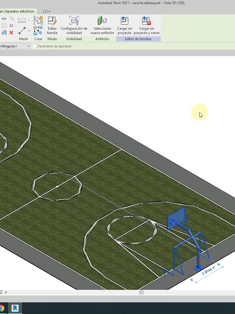 MODELO REVIT CAMPO DE BASKET