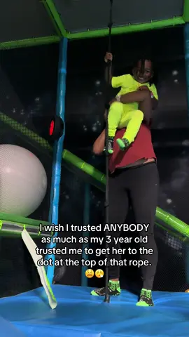 Even when I almost dropped her, she laughed 😆😂💀  #threenager #feralchildren #parenthoodmoments  I almost didn’t post this because my shirt came up and that made me self conscious about the internet being an awful place and loving to point out peoples’ “flaws”.. and then I was like, this video was never about that. It was about my daughter and I having fun together at the trampoline park. And we did! And this stomach? The one that gave me two beautiful kids? The one who gets me through each day despite how much Louisiana Hot Sauce I eat? 😅 my stomach is amazing and I love it, even if it’s not perfectly flat the way society makes me feel it should be. 🤷🏽‍♀️ soooo if you have something negative to say about my weight, be prepared for whatever response I feel like giving in that moment. My weight and I had fun crawling through that jungle gym thing helping my daughter press all the colorful buttons. 🥰