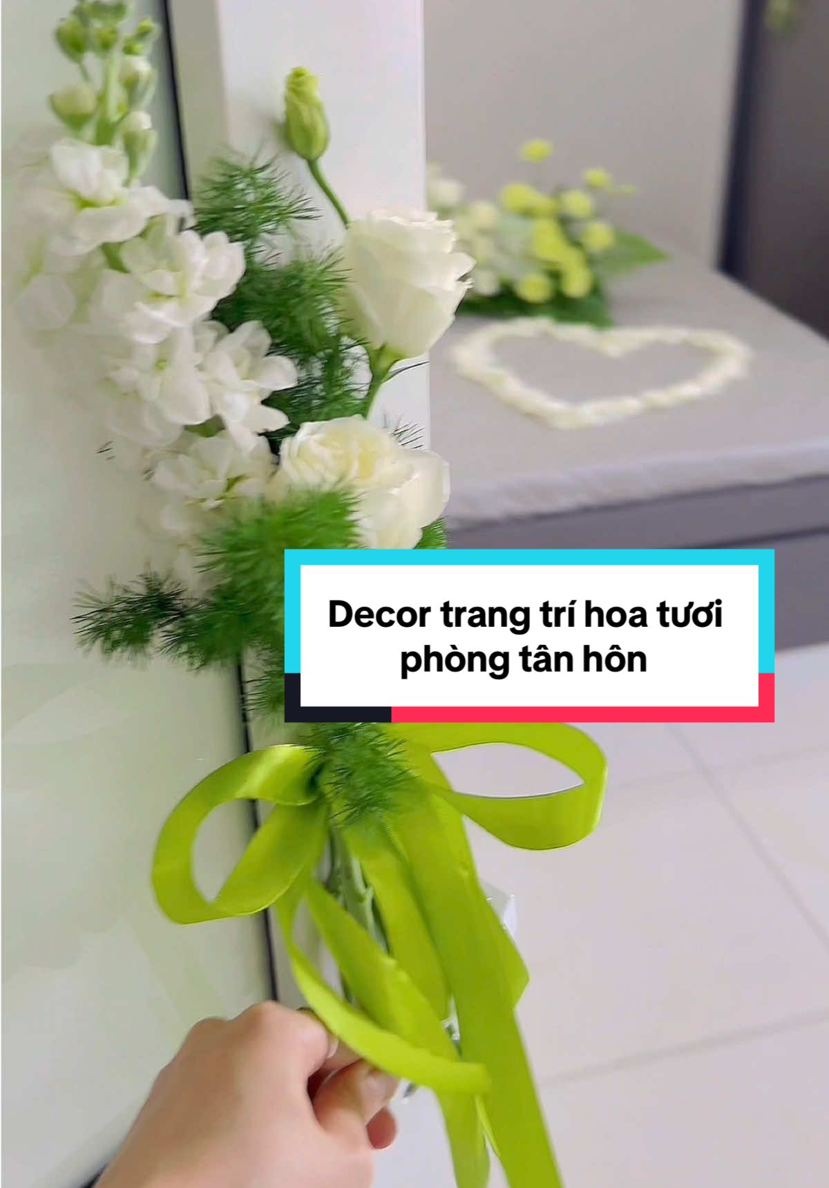 Decor hoa tươi phòng tân hôn nhẹ nhàng đơn giản sang trọng #decorhoatươi#wedding#tânhôn#cưới#BunnyFloral