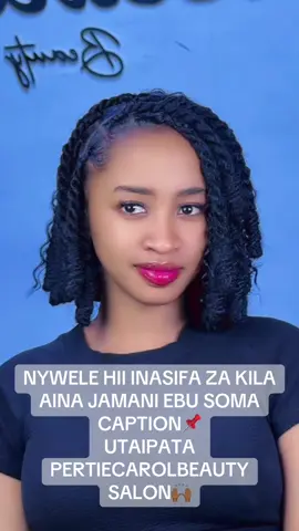 KARIBUNI SANA PERTIECAROL BEAUTY SALON HII NYWELE NI NZURI MNO WAPENZI WANGU ❗️INASUKWA MUDA MFUPI 1.5HRS ❗️HAIUMI KABISA ❗️UNAWEZA KUREPAIR ❗️INADUMU MUDA MREFU SANA ❗️INAFAA KWA NYWELE AINA ZOTE  ❗️HAIKUSHIKISHIKI ❗️UNAENDA NAYO POPOTE  TUNAPATIKANA MABIBO HOSTEL UBUNGO #marleybraids#marleytwist#marleytwistshort #pertiecarolbeautysalon #msumari 