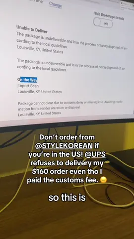 @UPS won’t even let me file a claim. WTF. #stylekorean #kbeauty #ups #tariffs 