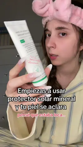 Las que usamos protector solar mineral ya no lo soltamos 👩🏻‍🦲❤️‍🩹 #skincare #skincarecoreano #rutinadeskincare #aclararlapiel #protectorsolar 