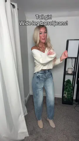 This are the best tall girl barrel jeans I’ve ever worn! #barreljeans #jeans #tiktokshopfalldealsforyou #tiktokshopcreatorpicks #tallgirl 