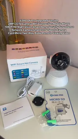 V380 Q6 Pro Upgraded Version 2MP CCTV Camera WiFi Connection Mobile Phone 1080P HD Night Vision Smart Home Security Surveillance Network Camera Small CCTV Sports Camera Card Micro Two-Way Audio Remote Viewing Video #cctv #cctvcamera #wificamera #v380 