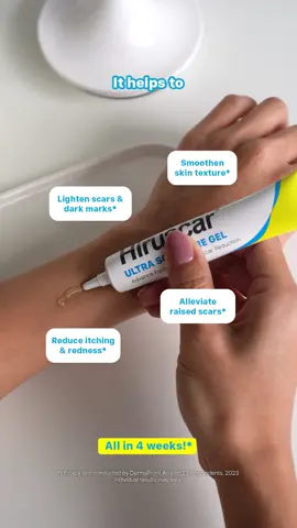 Got scratched? Don't let it scar. 💙Use Hiruscar Ultra Scar Care Gel for daily scars like dark marks, fine line scars, scratch scars or red, raised scars. 100% of users experienced scar improvement in 4 weeks!¹ Choose Hiruscar - #1 Scar Care Brand In Singapore's Pharmacies* ¹Satisfaction test conducted by Dens-What on 30 respondents, 2024 Individual results may vary. *Based on internal analysis by DKSH using data from the following source: IQVIA National Sales Audit for IQVIA S NSA for D11-Other Dermatologicals, Scar Care NFC MVA, Pharmacy Channel, for the time period MAT Q3/2024 - Sales Values - reflecting estimates of real-world activity. Copyright IQVIA. All rights reserved. #HiruscarSG #HUSG #scratchscars