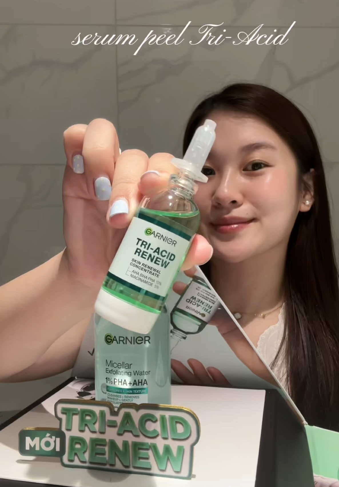 🍋‍🟩🫧✨ Mang tiếng gọi là “peel” thôi nhưng mà êm và khá dịu chứ không bị bong tróc đỏ rát gì cả!!! #nguyetbusine #skincare #serumpeelxanh #HợpTácCùngGarnier  #3BrothersMedia 