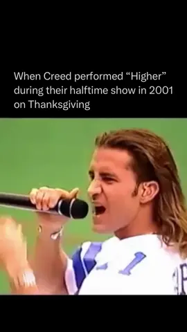 Creed’s performance of “Higher” during the Dallas Cowboys’ Thanksgiving halftime show in 2001 became one of the most unintentionally iconic halftime moments in pop culture history. The band performed suspended from elaborate aerial rigs, surrounded by dancers, angels, and acrobats flying around the stadium — a wildly over-the-top production that went viral years later as the internet rediscovered it. What’s even funnier: Scott Stapp later revealed that the performance was supposed to symbolize spiritual rebirth and gratitude, but because of all the theatrics (like the shirtless guy with silk ribbons), it ended up being remembered more as a surreal, almost cinematic fever dream of early-2000s rock spectacle. It’s now regularly cited as one of the most unforgettable — and most meme-worthy — halftime shows of all time… I wish I was there dude… #creed #2000s #music 