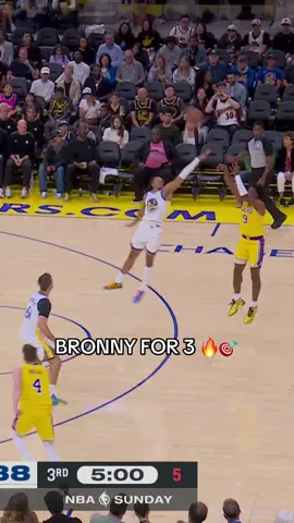 BRONNY FROM DOWNTOWN. 🔥 #bronny #bronnyjames #lakers #NBA #warriors 