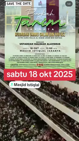 #ustadzahhalimahalaydrus❤️ #jadwalustadzahhalimahalaydrus #kajianustadzahhalimahalaydrus #hubabahummusalimbinumarbinhafidz #masjidistiqlal 