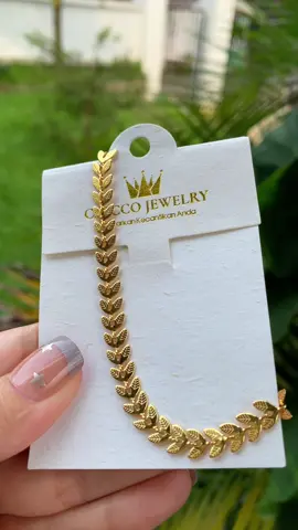 Gelang rantai bangle sisik daun titanium #gelang #gelangtitanium #perhiasan 