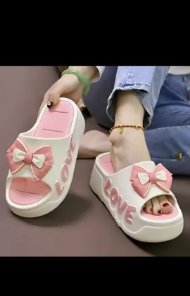 Dép Bánh Mì Nữ có nơ , chữ Love đế cao 7cm #giaydep #depditrongnha #depnuxinh #dép #depnu 