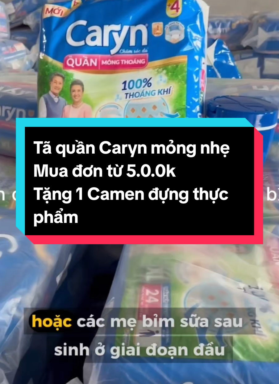 Tã quần Caryn mỏng nhẹ. Đơn từ 5.0.0k tặng 1 Camen đựng thực phẩm #xuhuong #viral #caryn #tanguoigia #taquancaryn 