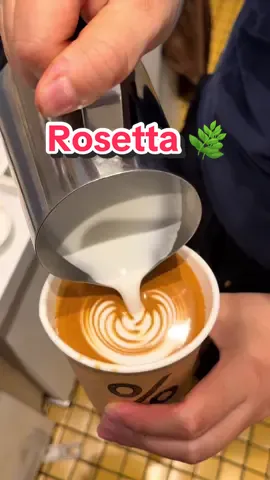 Latte art Rosetta 8oz 🌿 #latteart #arabicacoffee #baristalife #coffeelover #coffeetiktok 
