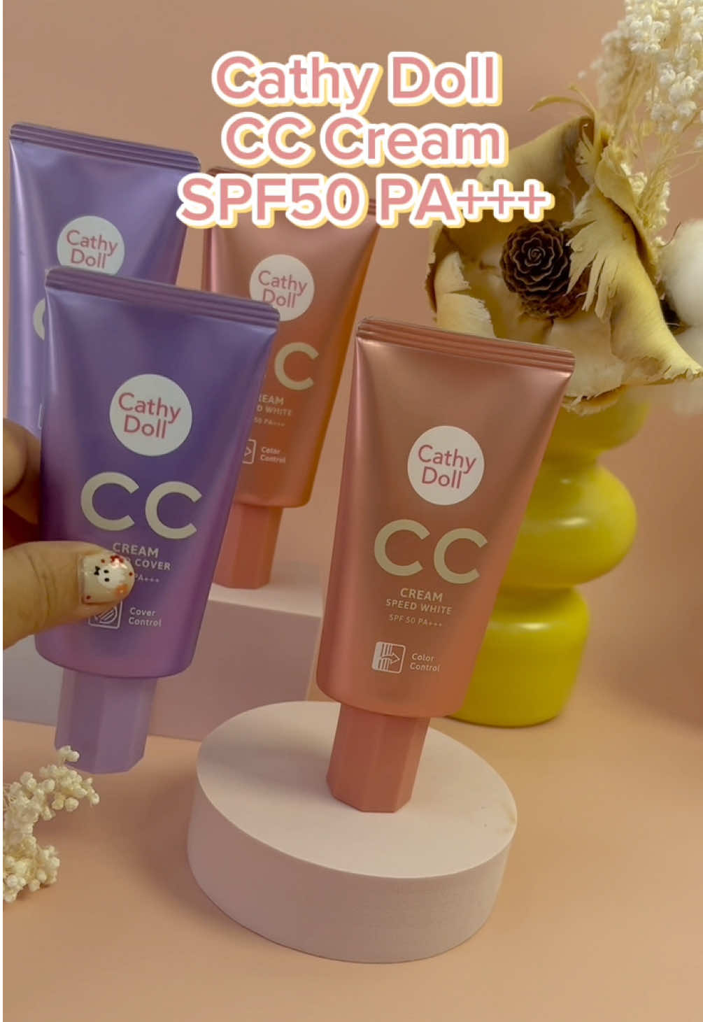 Cathy Doll CC Cream SPF50 PA+++ Cream speed cover  Cover control  light beige Cream Speed White  Color Control  Green ✅ Brightens & evens skin tone ✅ Lightweight, daily use #cccream #thaimakeup #cathydollmy @cathydollmy 