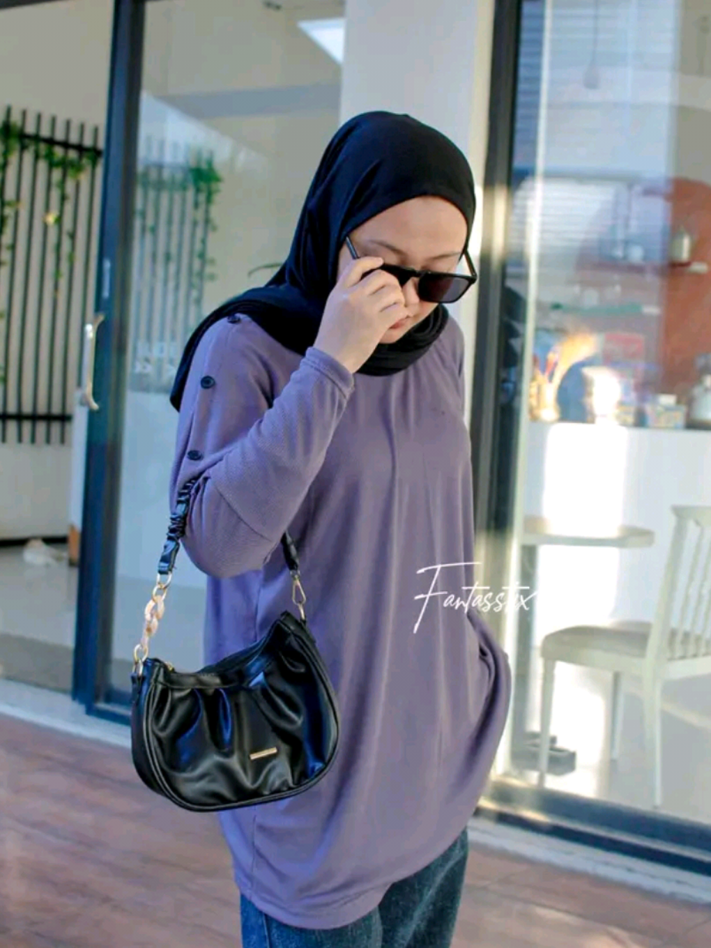 FX-(CUCI GUDANG) Atasan Tunik Knit Rib Wanita Lengan Panjang Muslim Nyaman Baju Katun Lembut #atasanwanita #tunikkekinian #tunikknit #batwing #fyp 