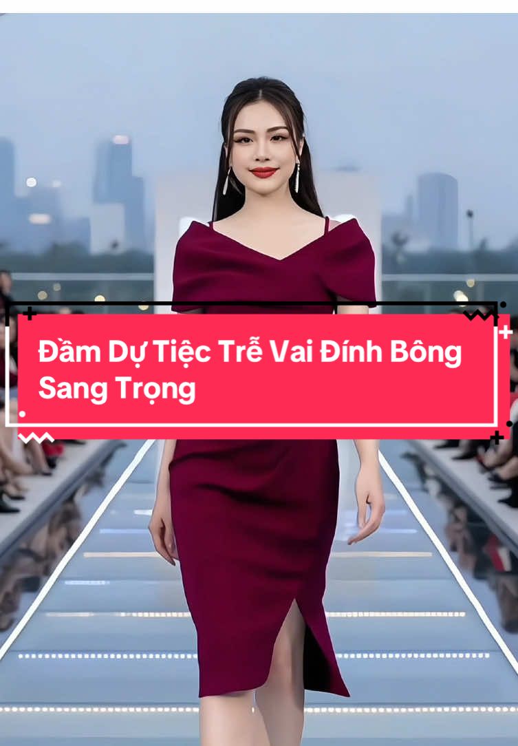 🌷ĐẦM TRỄ VAI DỰ TIỆC SANG TRỌNG XẾP LY ĐÍNH BÔNG EO XẺ TÀ 🌷#damxinh #damdutiec #damthietke #damtrungniensangtrong #thinhhanh  @Thế Đông 