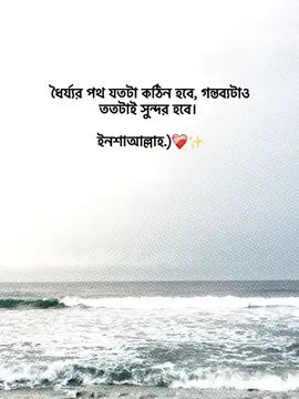 ধৈর্য্যর পথ যতটা কঠিন হবে, গন্তব্যটাও ততটাই সুন্দর হবে।  ইনশাআল্লাহ.)❤️‍🩹✨ #foryoupage #foryou #fypage #goviral #tranding @TikTok Bangladesh 