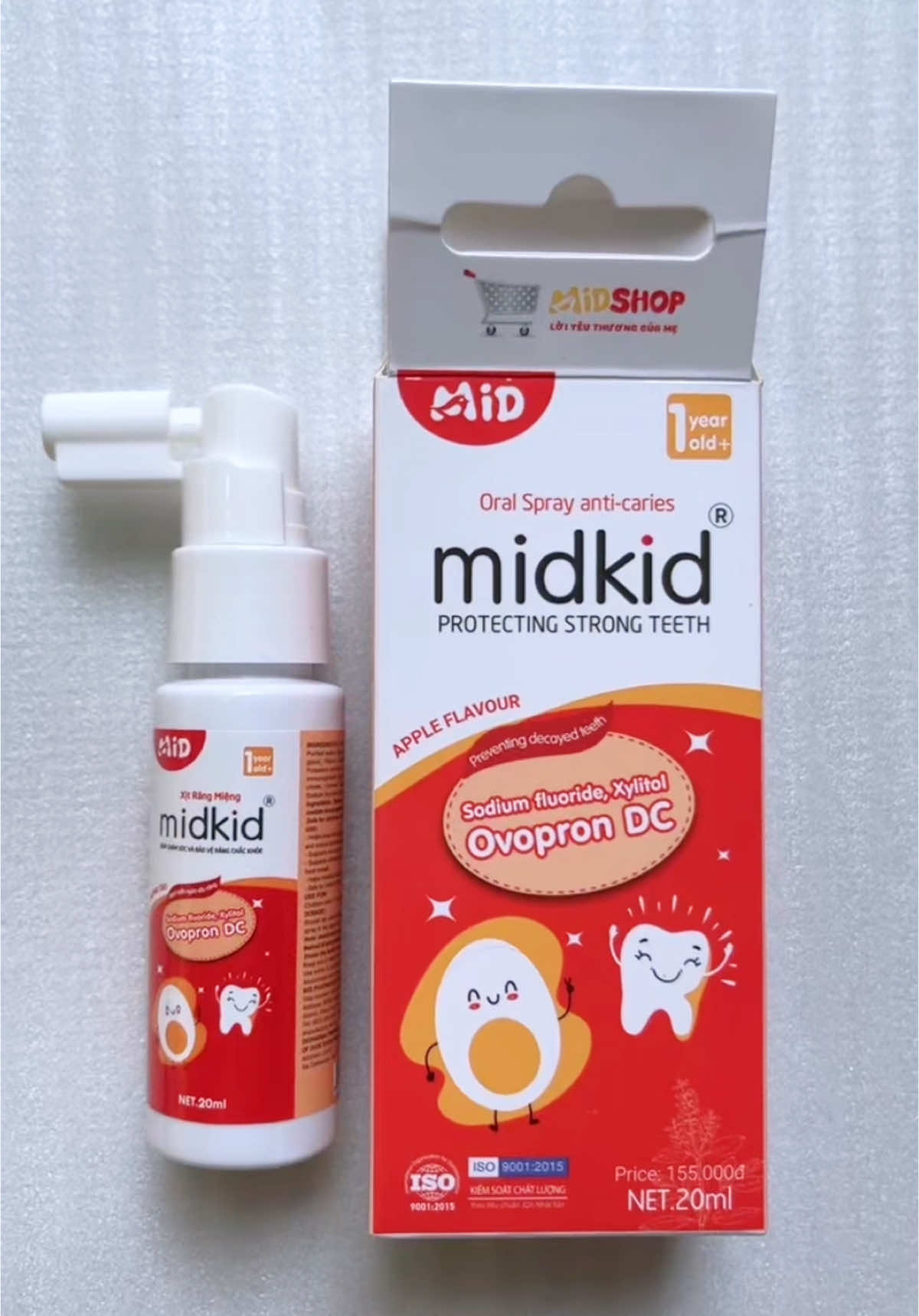 Xịt chống sâu răng MIDKID vị táo cho bé từ 1 tuổi(tặng kèm bàn chati+sticker) #xitchongsaurangmidkid #xitchongsaurang 