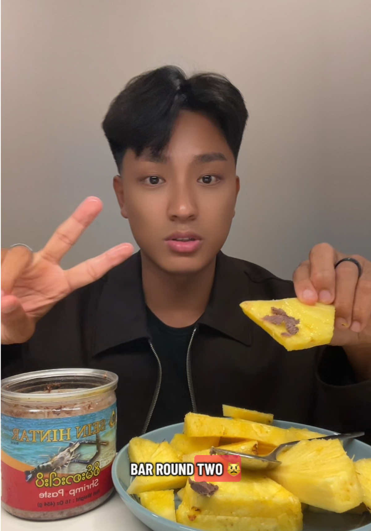 Try Ngapi with pineapple and thank me later 😂🍍 #myanmartiktok🇲🇲🇲🇲 #ngapi #explore #comedyskit #Foodie 