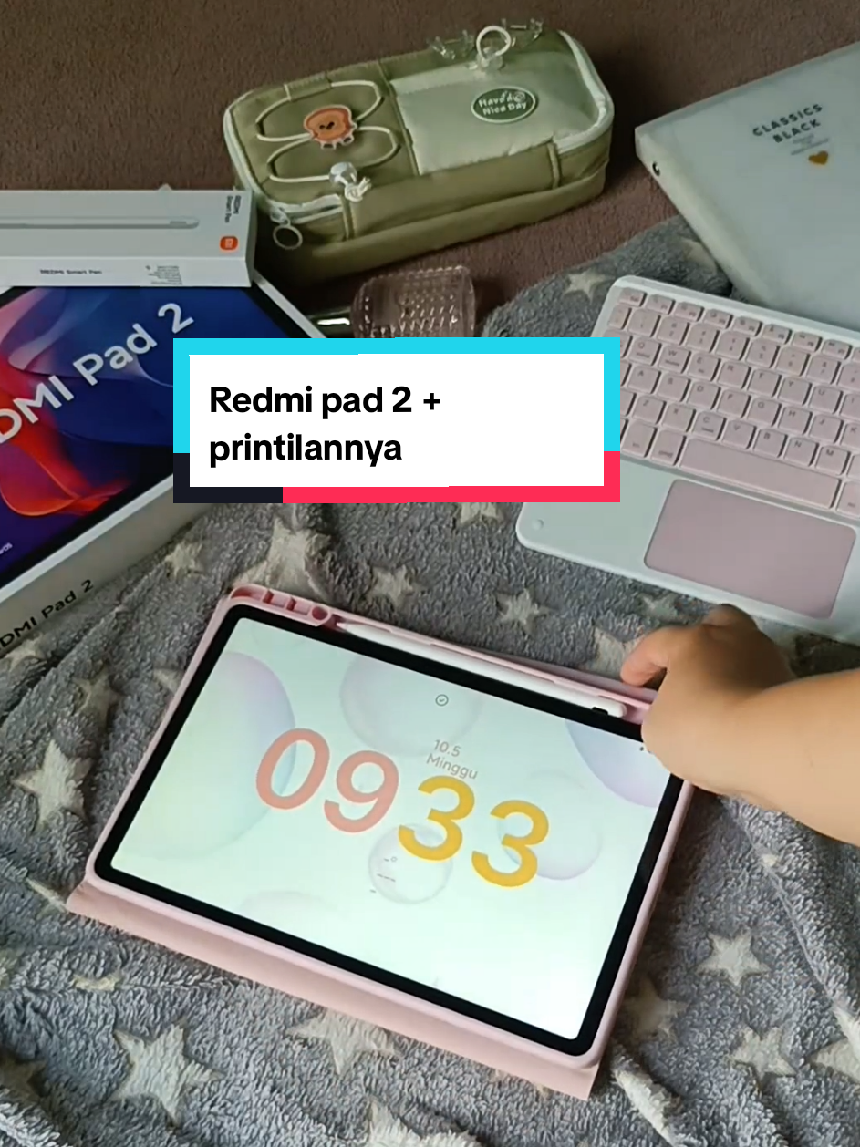 Unboxing Redmi pad 2 + printilan2 nya🥹🫶🏻🩷 #redmipad2 #caseredmipad2 #casekeyboardipad #Redmipad #unboxing 