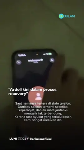 “Ardell kini sedang dalam proses recovery. Selepas menerima drip air, barulah dia mampu bersuara kembali.Sungguh, aku masih terperanjat kerana di fikiranku seolah, dia masih terkurung di penjara Issewel. Panggilan tadi terasa begitu tidak dijangka, ibarat mendengar suara yang telah hilang selama bertahun.Dia kini selamat, meskipun tubuhnya ditumbuk dan disakiti oleh rejim zi0nis laknatullah. Air mata jantanku tak terbendung dan akhirnya jatuh lagi. Kerana terlalu gembira, terkejut, dan terharu.” - nzrxhfz #ohbulan #kinitrending #globalsumudflotilla #ardellaryana