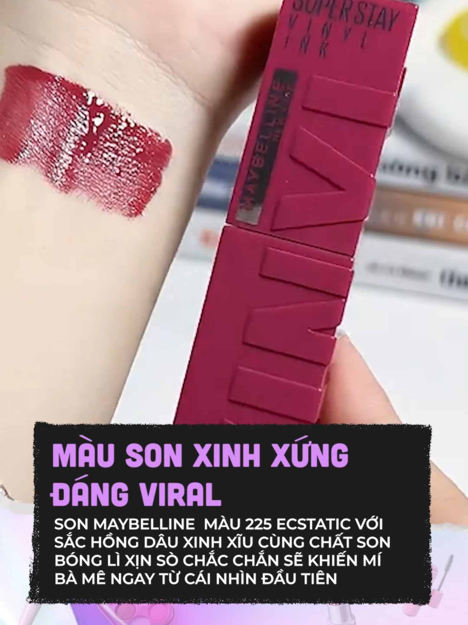 Màu 225 xinh lắm lun í #clbeauty #clmedia #celebnetwork #beauty #BeautyTok #goclamdep #trending #hot #maybelline #maybelline225