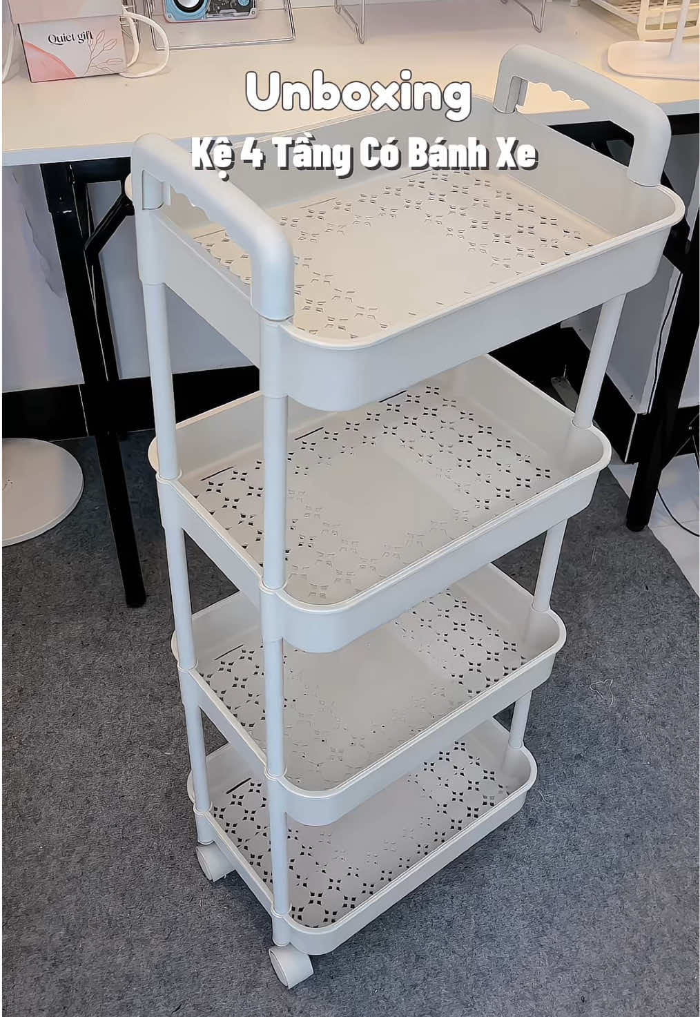 Kệ 4 tầng siu tiện luôn 💫#kenhuadanang #ke4tangcobanhxe #unboxing #review #xuhuong 