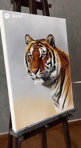 Sora2 revives the tiger in the painting.#sora2 #openai 