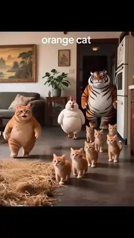 orange cat and lion funy video wait for end#cat #orangecat #unitedkingdom #funny #aicat 