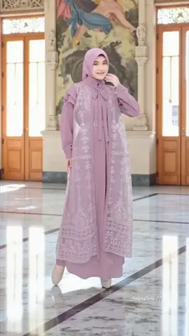Gamis Muslim Stylish Almeera Dress Wanita Pesta - Kombinasi Outer Brokat Matt Ceruty Babydoll Full Furing Edisi 2025 #gamis #dress #kondangan #ootdfashion #promoguncang1010 