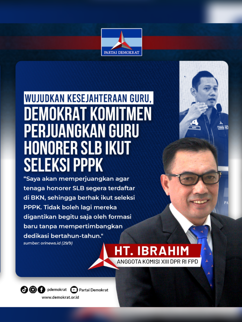 #kesejahteraanguru #HTIbrahim #ahy #partaidemokrat #hajiromlihm                        