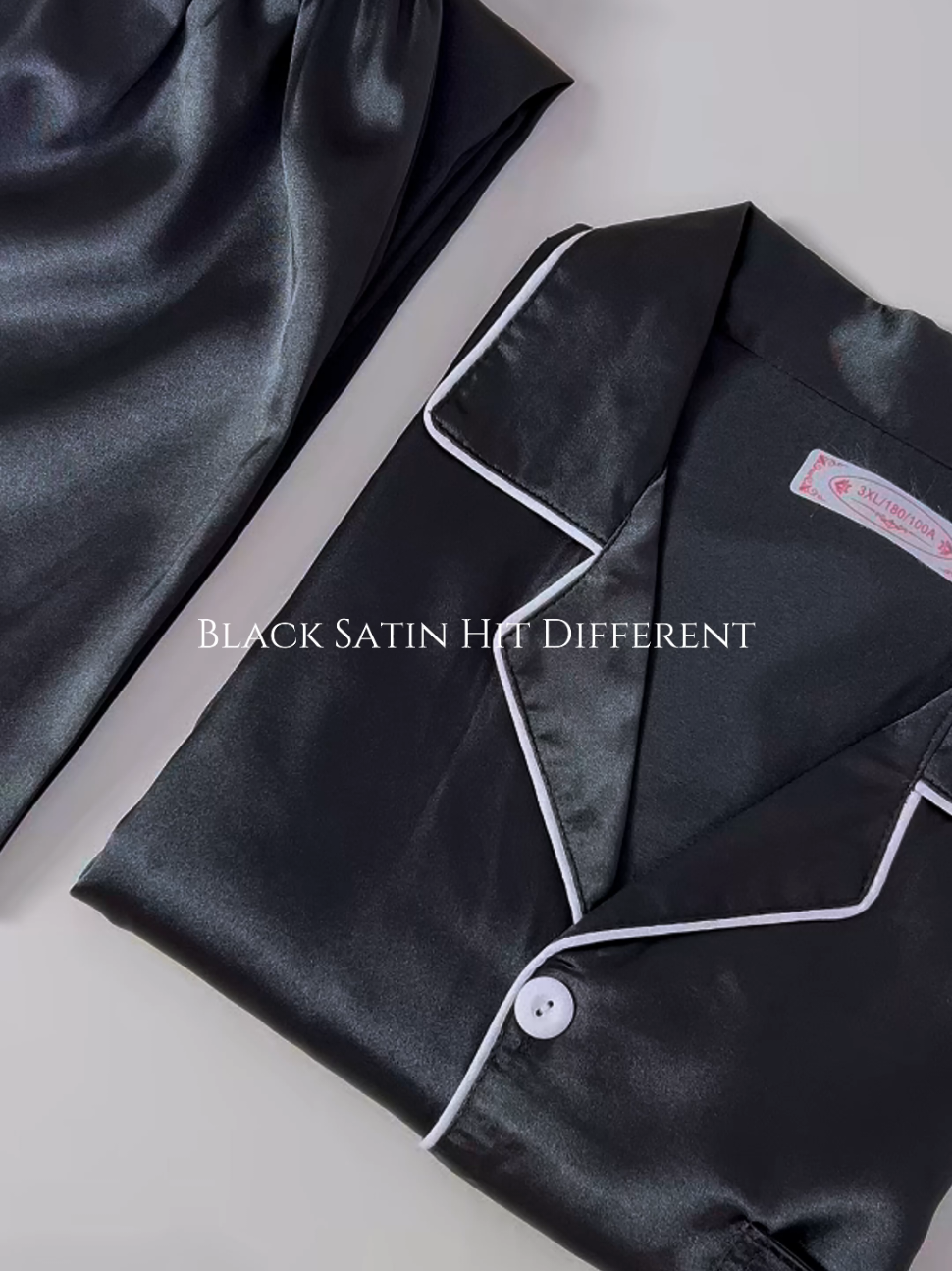 Black satin never fails😎🖤✨ #piyamasatin #bajutidurwanita #racuntiktok #fashionsleepwear #yth_eu 