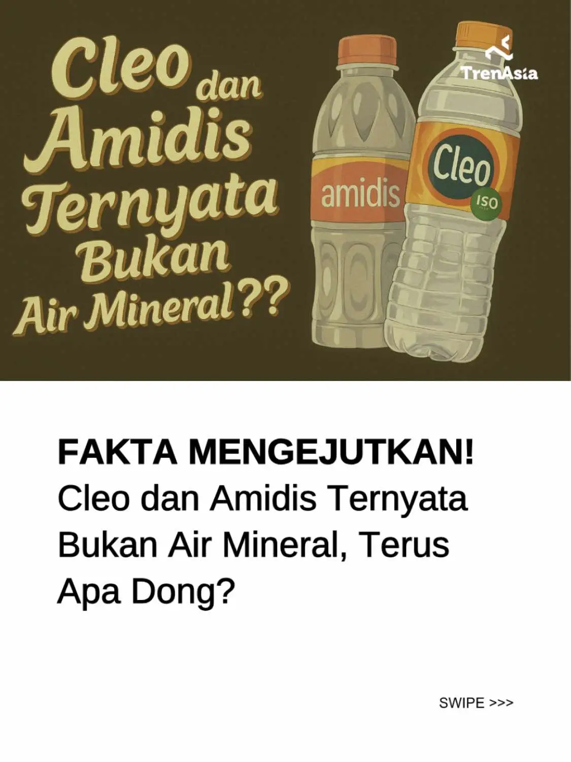 Siapa yang baru tau fakta tentang minuman kemasan Cleo dan Amidis itu bukan air mineral? Tapi tenang aja, kalau kamu beli Cleo ataupun Amidis, itu bukan berarti salah kok. Mau air mineral atau air murni, dua-duanya sama baiknya, cuma beda proses dan kandungan aja. Balik lagi, semuanya tergantung dari apa yang kamu cari dan butuhkan. #FaktaMenarik #AirMineral #AirMurni #Cleo #Amidis
