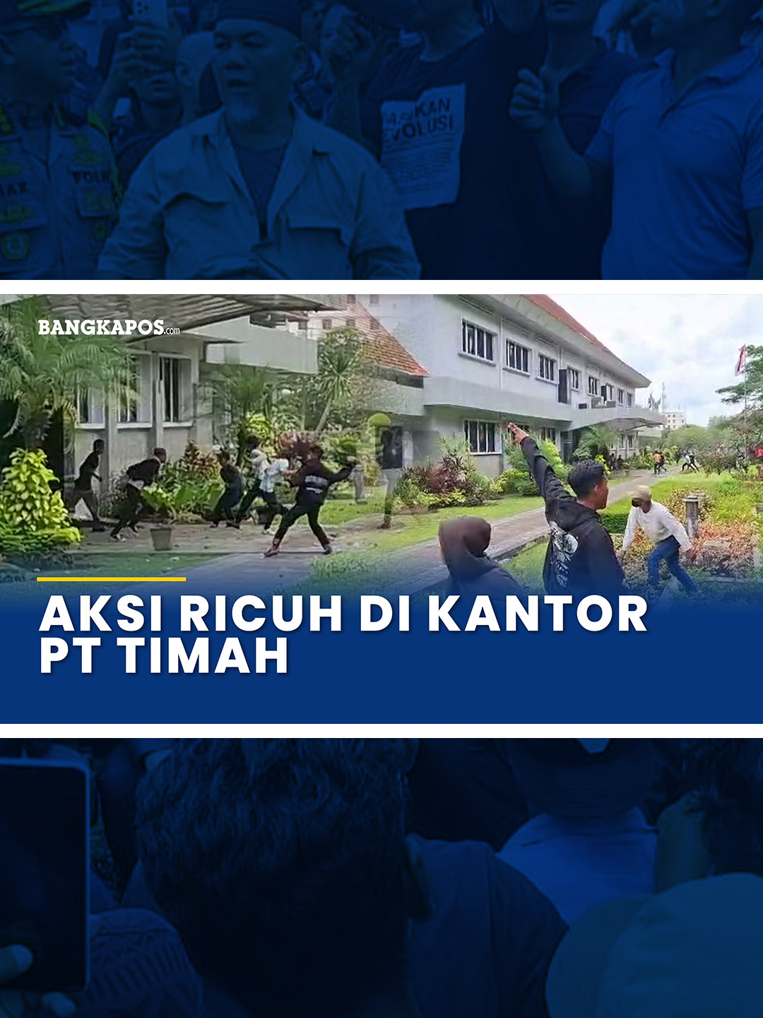 Masa Demo Mulai Lempari Kantor PT. Timah dengan Batu Masa aksi mulai melakukan pelemparan batu hingga melakukan sejumlah pengerusakan fasilitas Kantor PT. Timah, Senin (6/10/2025). Dari pantauan Bangkapos.com, setidaknya ada ratusan orang yang melakukan pelemparan batu. Hal ini lantas membuat kantor PT. Timah mengalami kerusakan yang cukup parah, dengan kondisi kaca yang sudah pecah dan berserakan. Sejumlah aparat kepolisian yang mencoba menghentikan pun, sempat terjadi cekcok dengan masa yant terlibat.