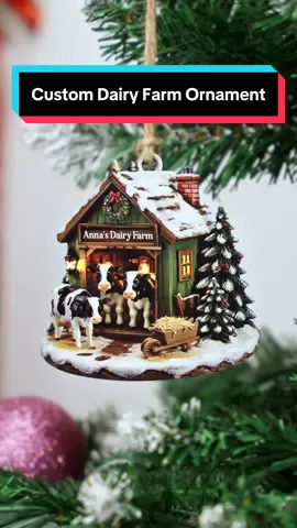 A personalized farm ornament that’s udderly adorable. 🐄🎅 #pawfecthouse #personalizedgifts #cow #dairyfarm #farmlife