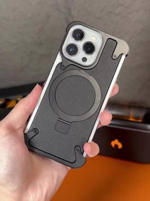 Luxury Genuine Leather Frameless Rotating Stand Phone Case