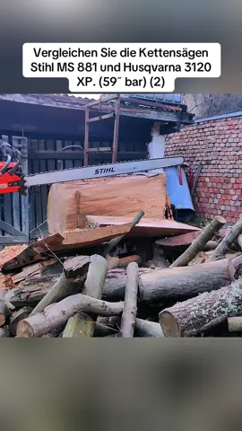Vergleichen Sie die Kettensägen Stihl MS 881 und Husqvarna 3120 XP. (59˝ bar) (2)
