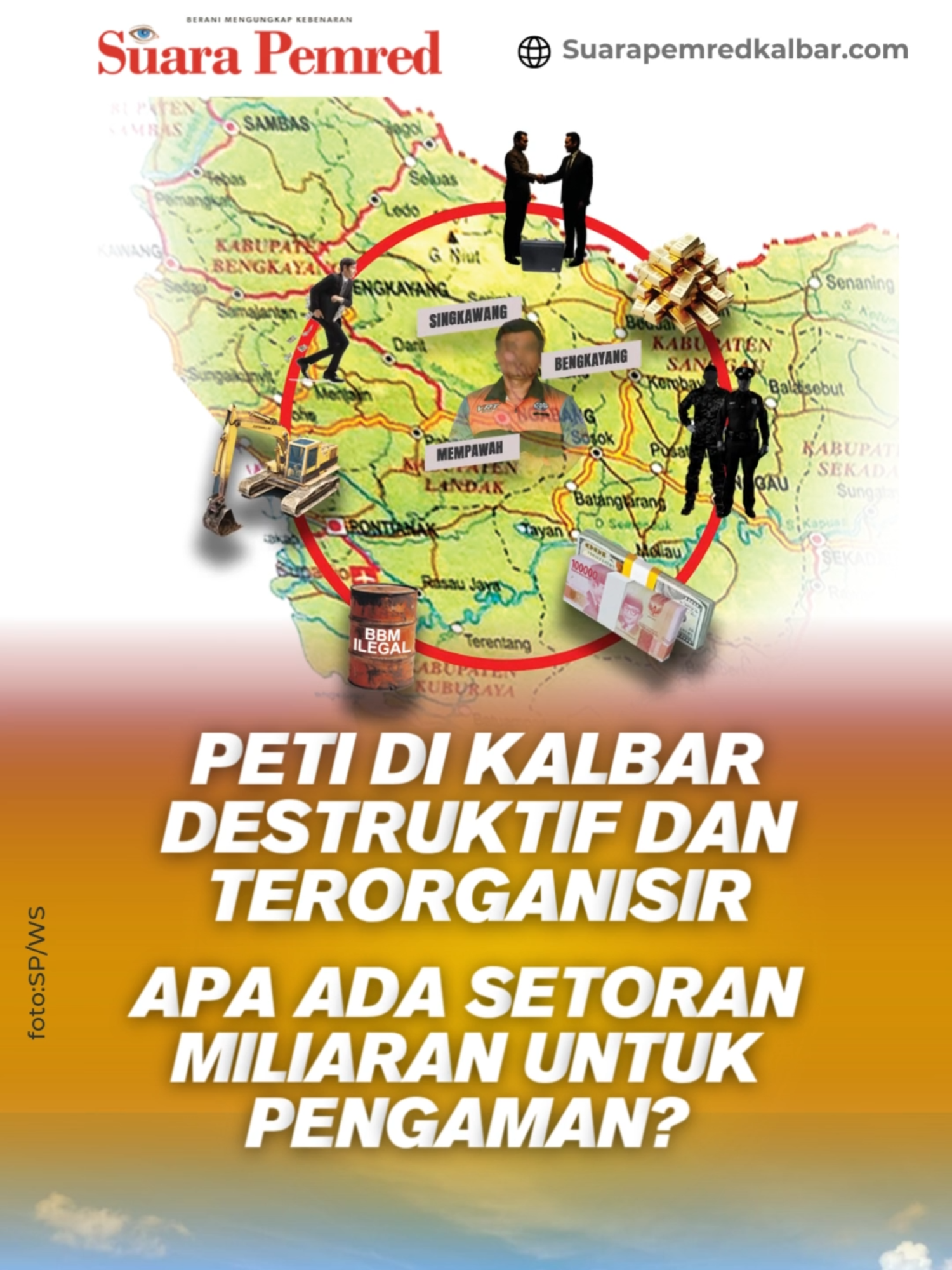 PETI di Kalbar Destruktif dan Terorganisir, Ada Setoran Miliaran Untuk Pengaman? Pontianak, SP - Aktivitas Penambangan Emas Tanpa Izin (PETI) di Kalimantan Barat (Kalbar) kini tidak hanya dilakukan secara tradisional (pendulangan), tetapi juga menggunakan peralatan modern, yang menyebabkan dampak kerusakan lingkungan menjadi jauh lebih masif dan cepat.Penggunaan alat berat, terutama ekskavator bahkan kini menjadi ciri khas utama dari sebagian besar praktik PETI di Kalbar. PETI yang sebelumnya berskala tradisional, kini menjadi operasi yang destruktif dan terorganisir. https://www.suarapemredkalbar.com/read/ponticity/06102025/peti-di-kalbar-destruktif-dan-terorganisir-ada-setoran-miliaran-untuk-pengaman