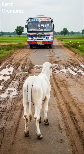a calf is save a bus and passenger from a incident #calf#animals #hero #shortstory #fyp 