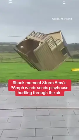 Storm Amy blew away a children’s playhouse with fierce winds - as thousands are still left without power.  Click to read more.  #stormamy #storm #uknews #ireland 
