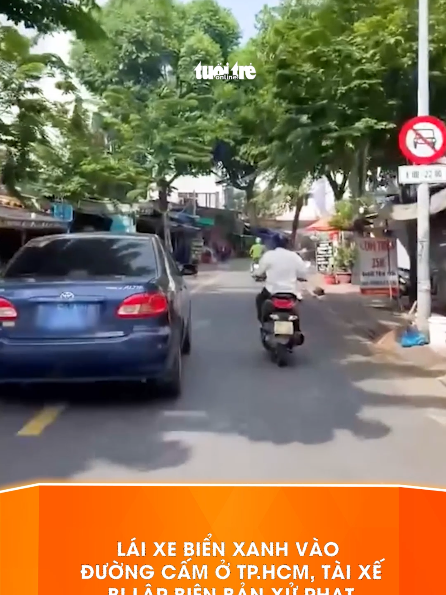Lái xe biển xanh vào đường cấm ở TP.HCM, tài xế bị lập biên bản xử phạt#tiktoknews #baotuoitre #tiktoktuoitre #bienxanh