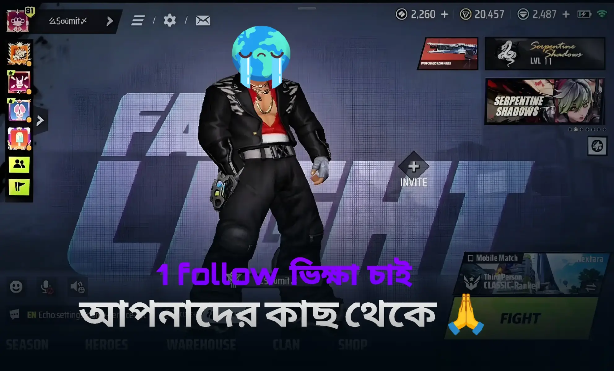 ভিক্ষা চাইতেছে আপনাদের কাছ থেকে একটা ফলো 😭😭#gmain #VXR #farlight84fcc #farlight84 #vx @Farlight 84 