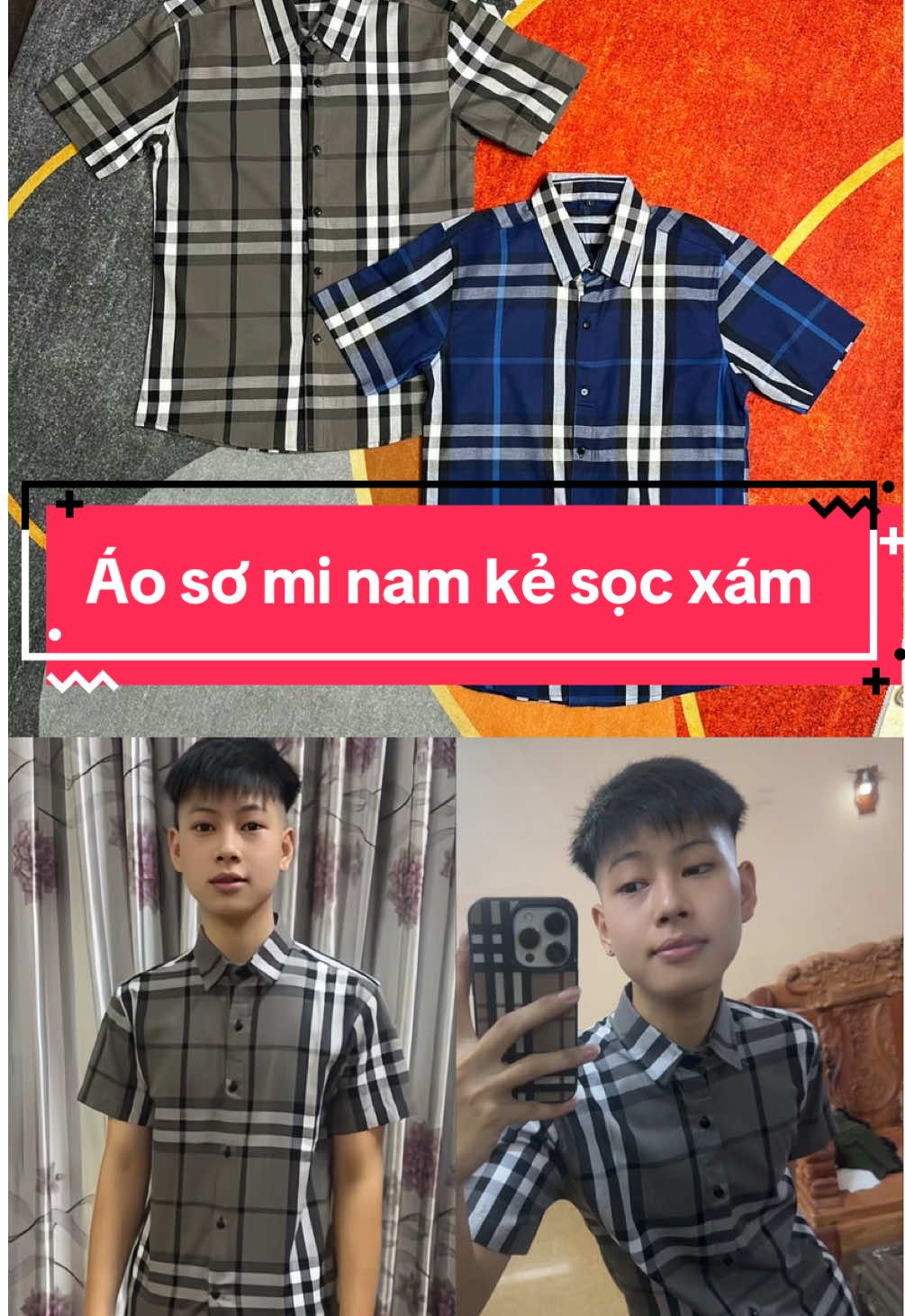 Áo sơ mi nam kẻ sọc xám đẹp nét mời ae sắm 👆🛍️ #xuhuong #shopping #aosomi #sominam #somi 