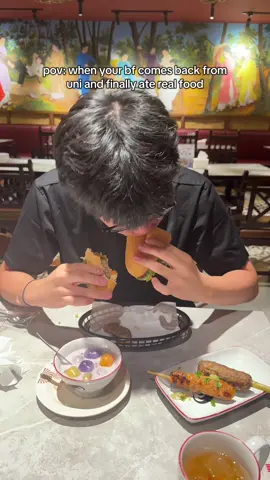 first food after 1000 piring Indomie 😭😌 #gwenmemet 