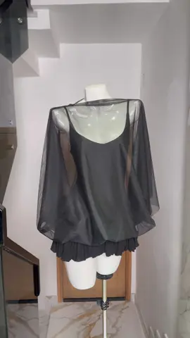 Áo 2 dây kèm choàng voan lưới 🤌🏻#titlunglinh #thoitrangnu #vayxinh 